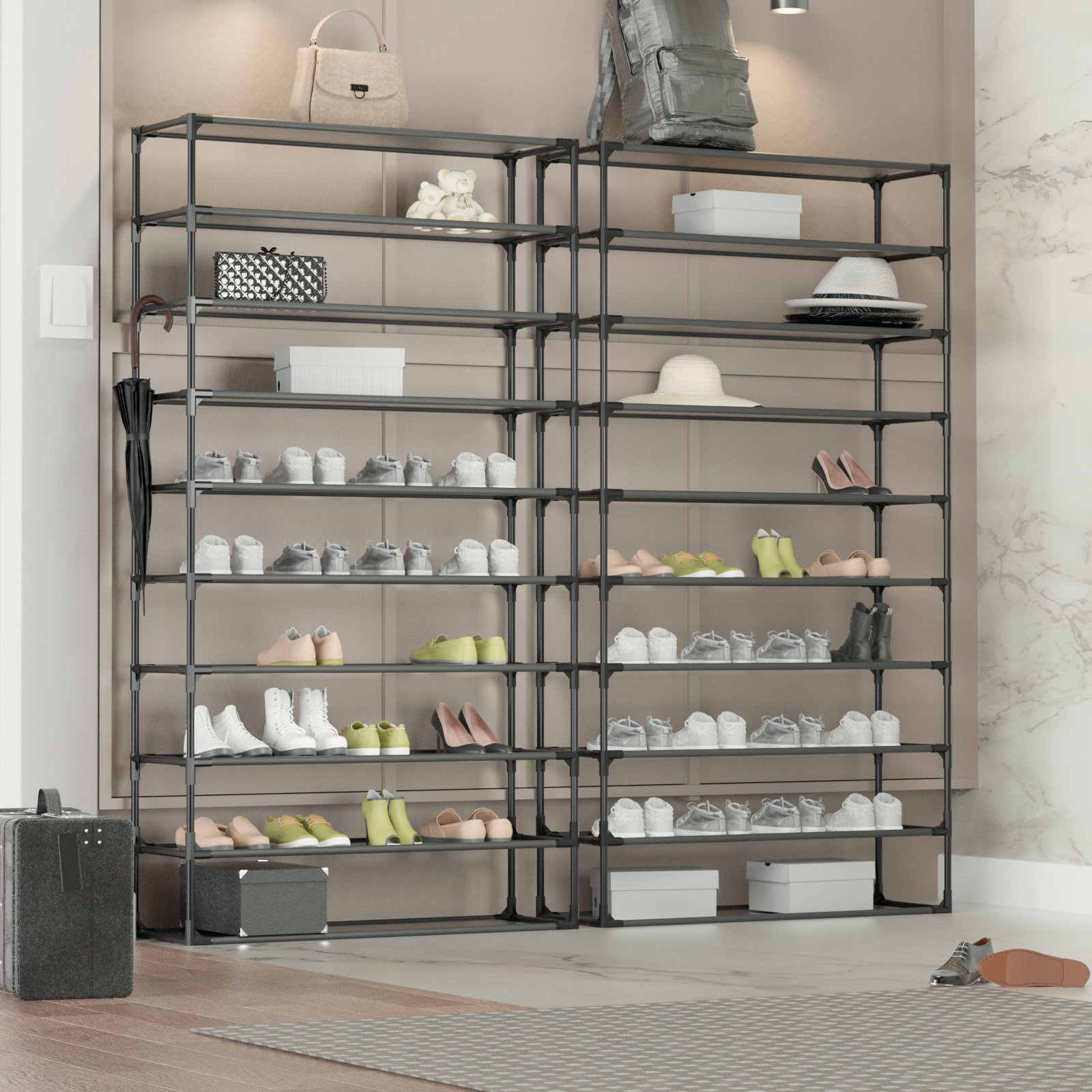 Rebrilliant 100 Pair Stackable Shoe Rack Reviews Wayfair